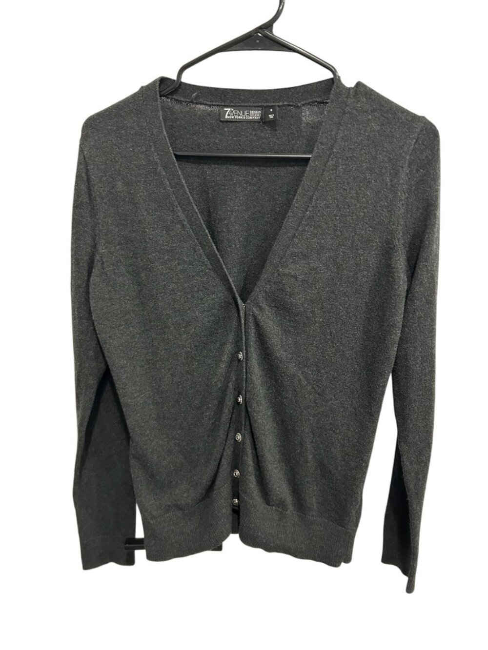 7th Avenue Design Studio New York & Company Cardigan Sweater Gray Sz Medium Cozy